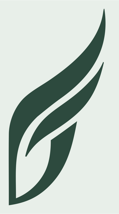 Sweeping Feather Wing Logo #e8efe9/#2d4a3e