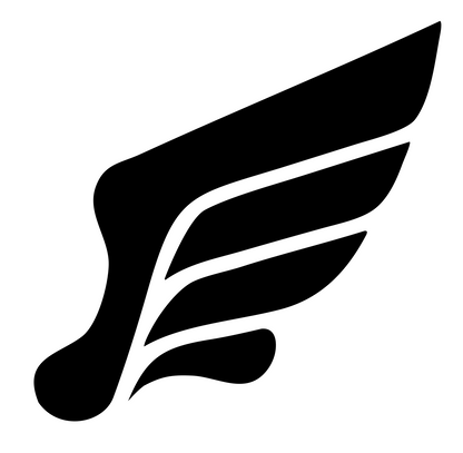 Bold Feather Wing Logo #ffffff/#000000