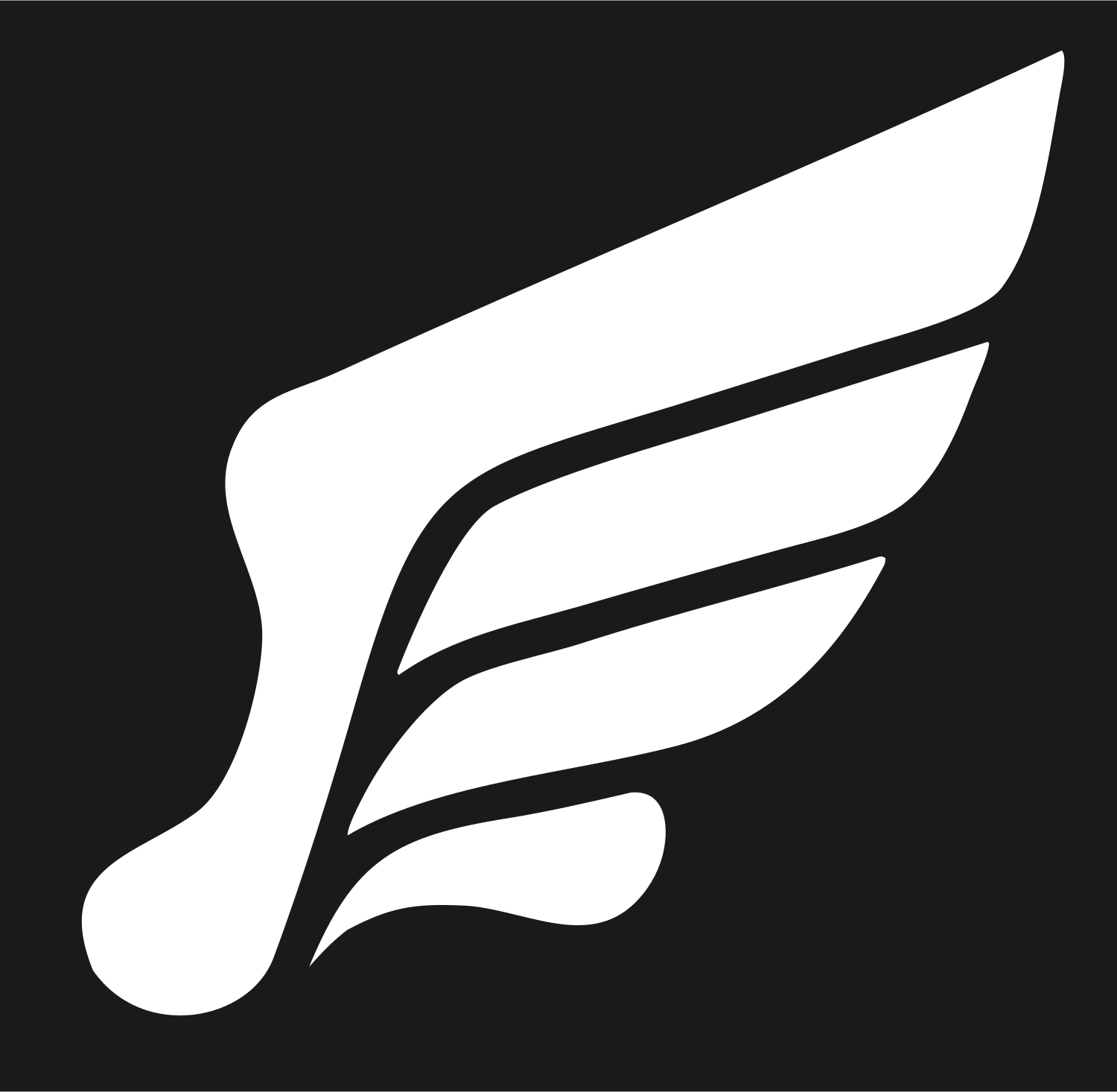 Bold Feather Wing Logo #1a1a1a/#ffffff