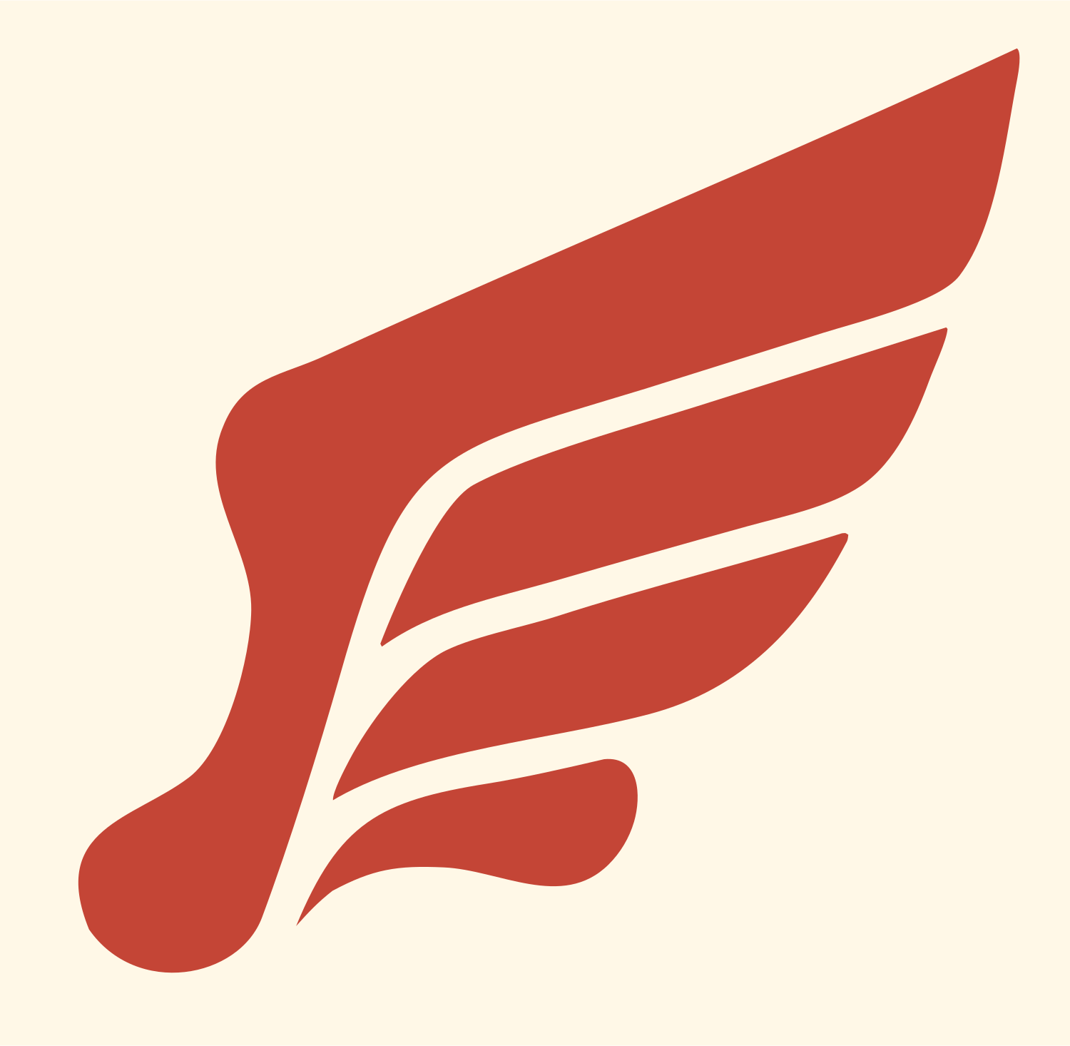 Bold Feather Wing Logo #fff8e7/#c44536
