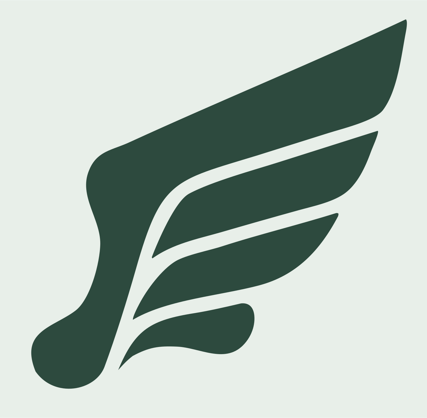 Bold Feather Wing Logo #e8efe9/#2d4a3e