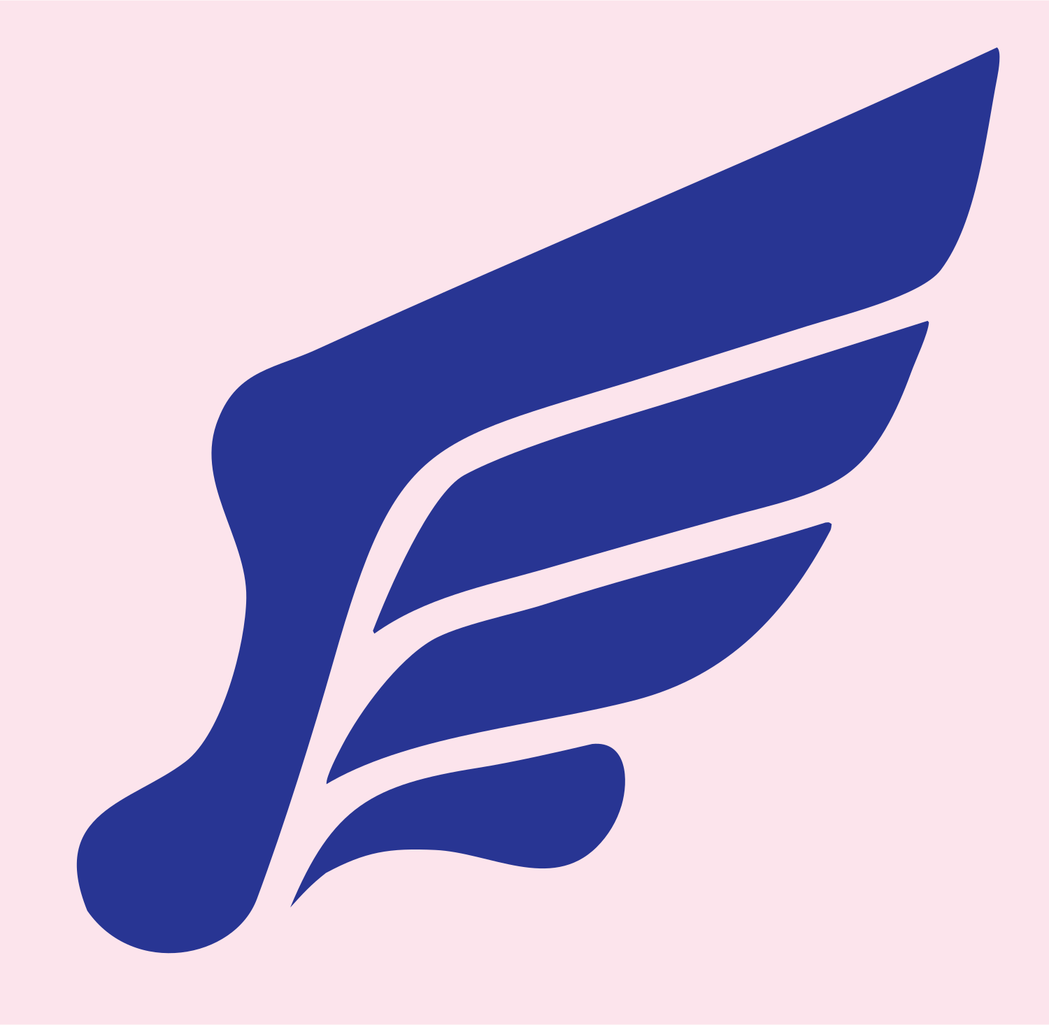 Bold Feather Wing Logo #fce4ec/#283593