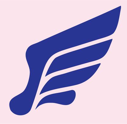 Bold Feather Wing Logo #fce4ec/#283593