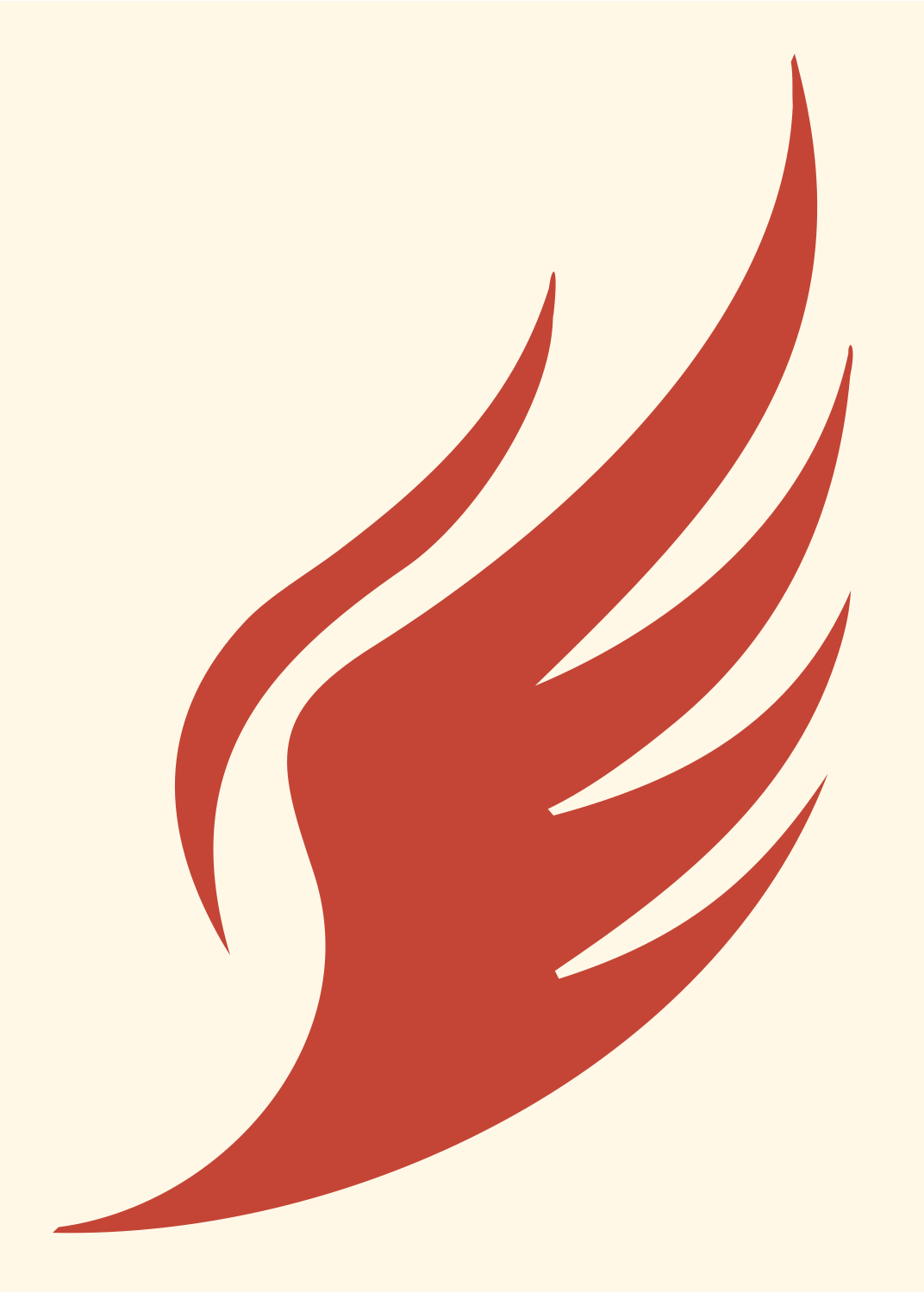 Fluid Single Wing Logo #fff8e7/#c44536