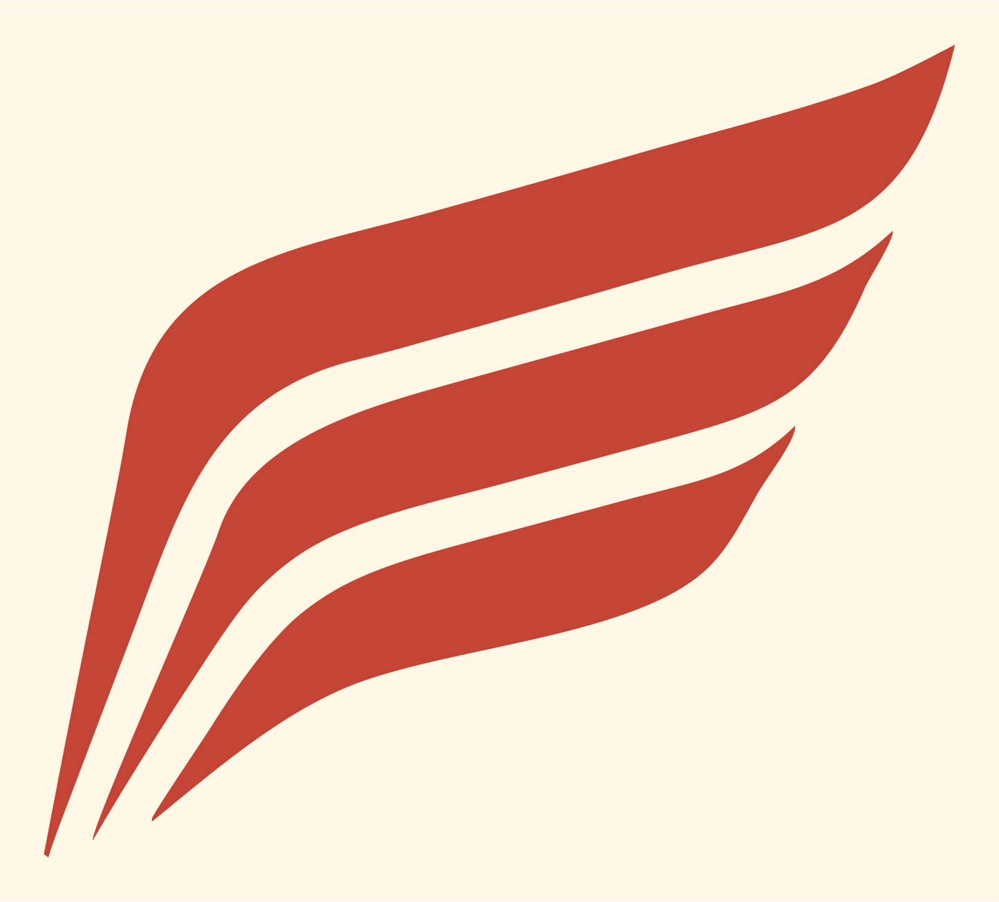 Layered Sweep Wing Logo #fff8e7/#c44536