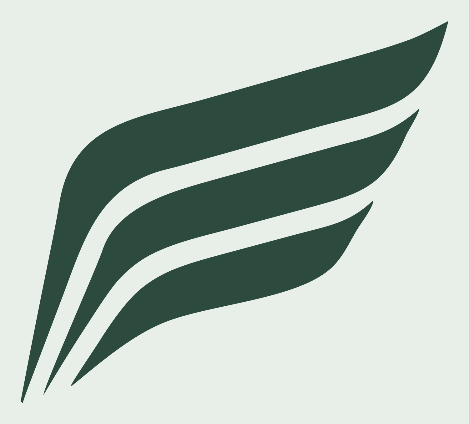 Layered Sweep Wing Logo #e8efe9/#2d4a3e
