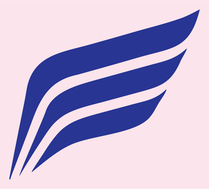 Layered Sweep Wing Logo #fce4ec/#283593