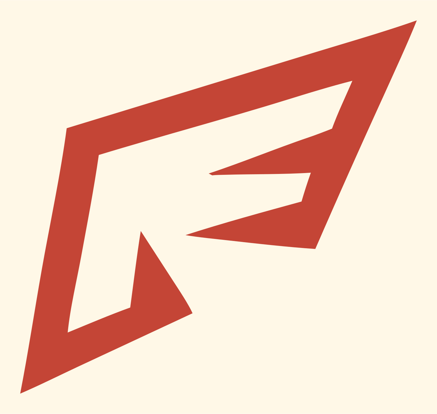 Angled Sharp Wing Logo #fff8e7/#c44536