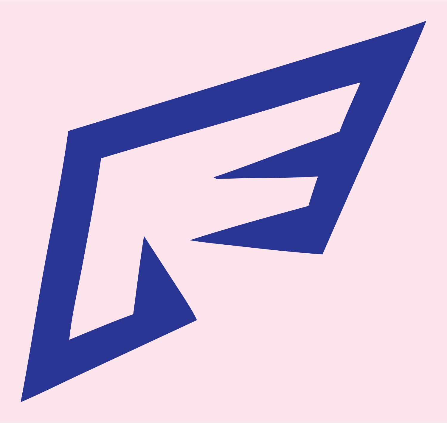 Angled Sharp Wing Logo #fce4ec/#283593