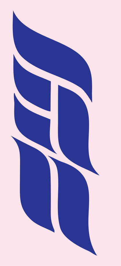 Split Feather Wing Logo #fce4ec/#283593