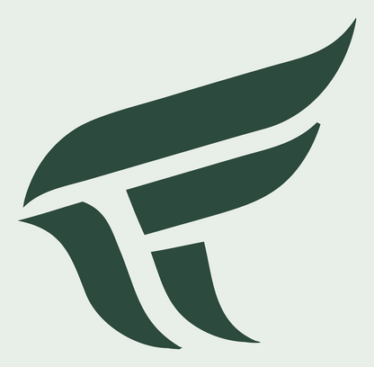 Curved Feather Sweep Logo #e8efe9/#2d4a3e