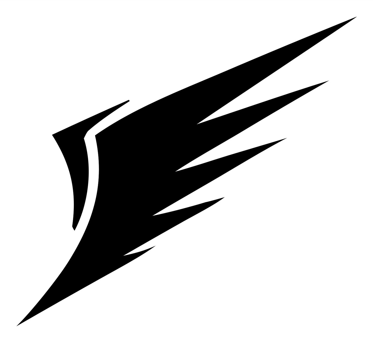 Slashed Speed Wing Logo #ffffff/#000000