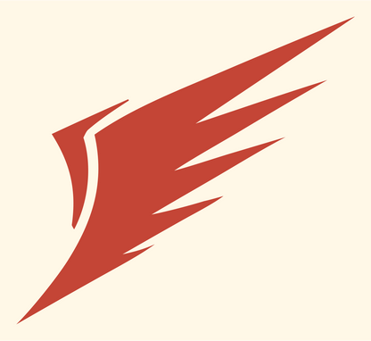 Slashed Speed Wing Logo #fff8e7/#c44536