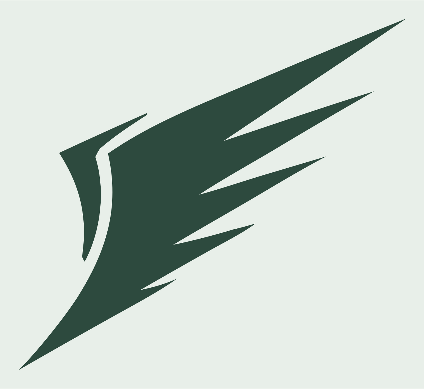 Slashed Speed Wing Logo #e8efe9/#2d4a3e