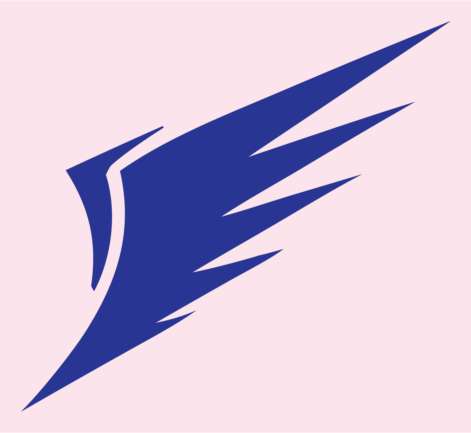 Slashed Speed Wing Logo #fce4ec/#283593