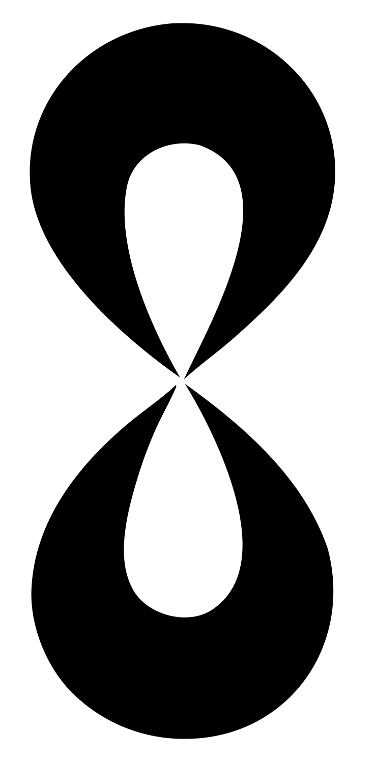 Double Teardrop Infinity Logo #ffffff/#000000