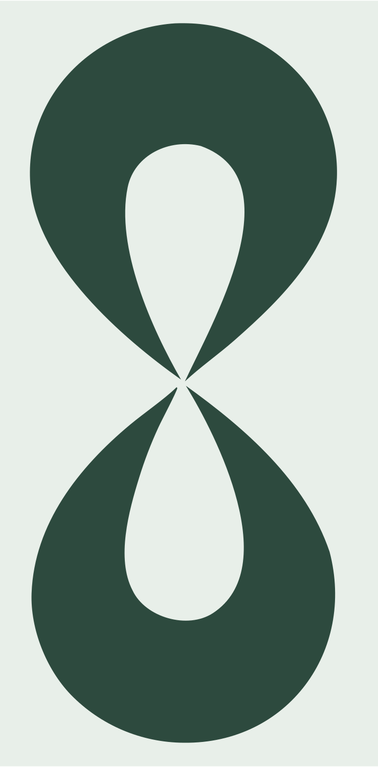 Double Teardrop Infinity Logo #e8efe9/#2d4a3e