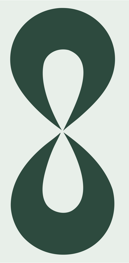 Double Teardrop Infinity Logo #e8efe9/#2d4a3e