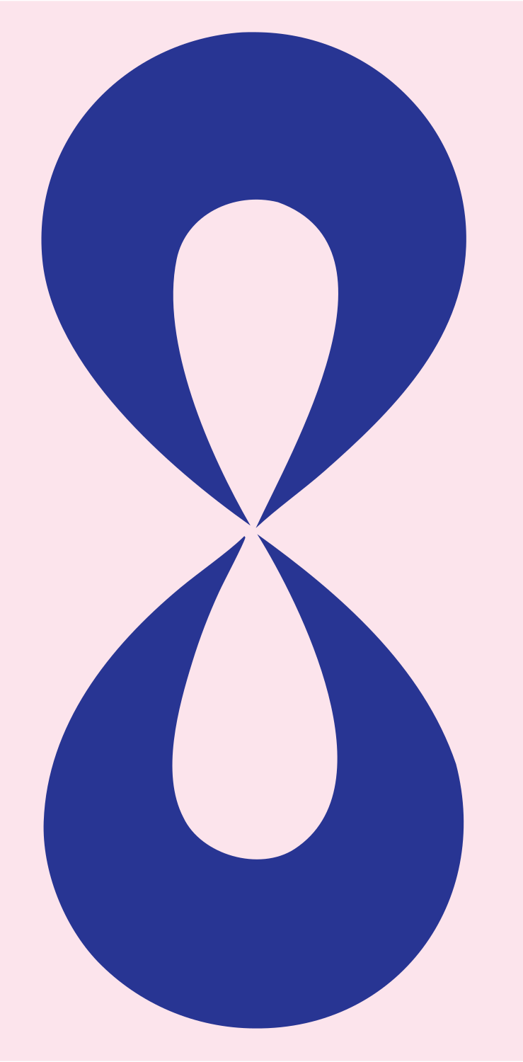 Double Teardrop Infinity Logo #fce4ec/#283593