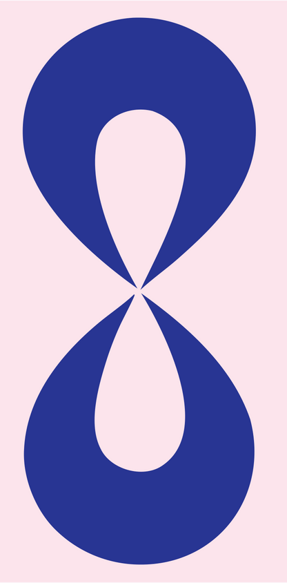 Double Teardrop Infinity Logo #fce4ec/#283593