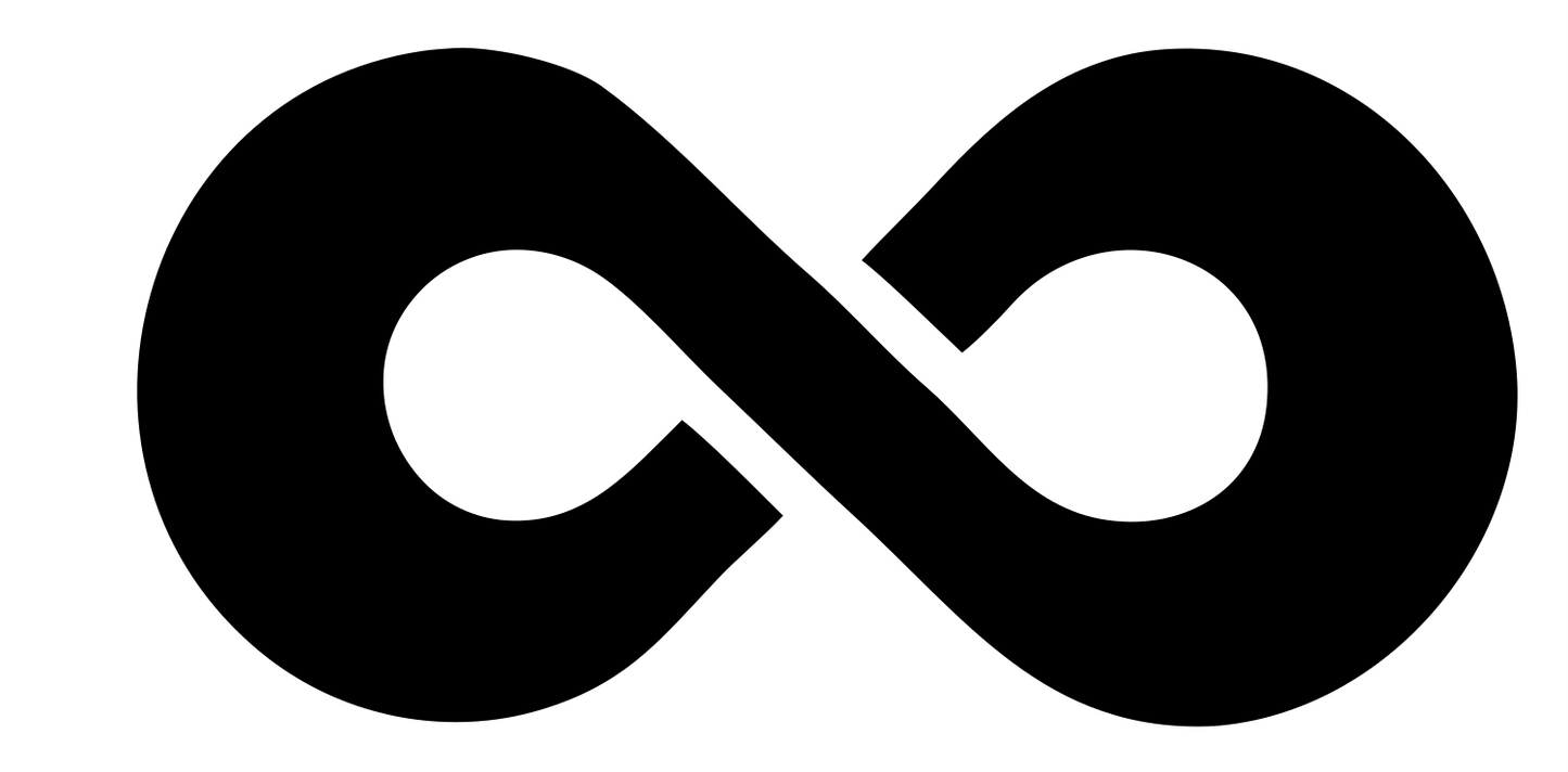 Solid Infinity Symbol Logo #ffffff/#000000