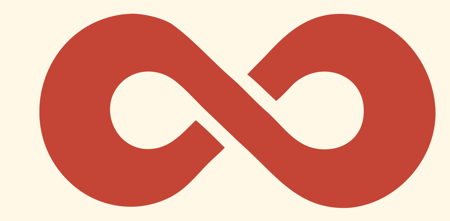 Solid Infinity Symbol Logo #fff8e7/#c44536