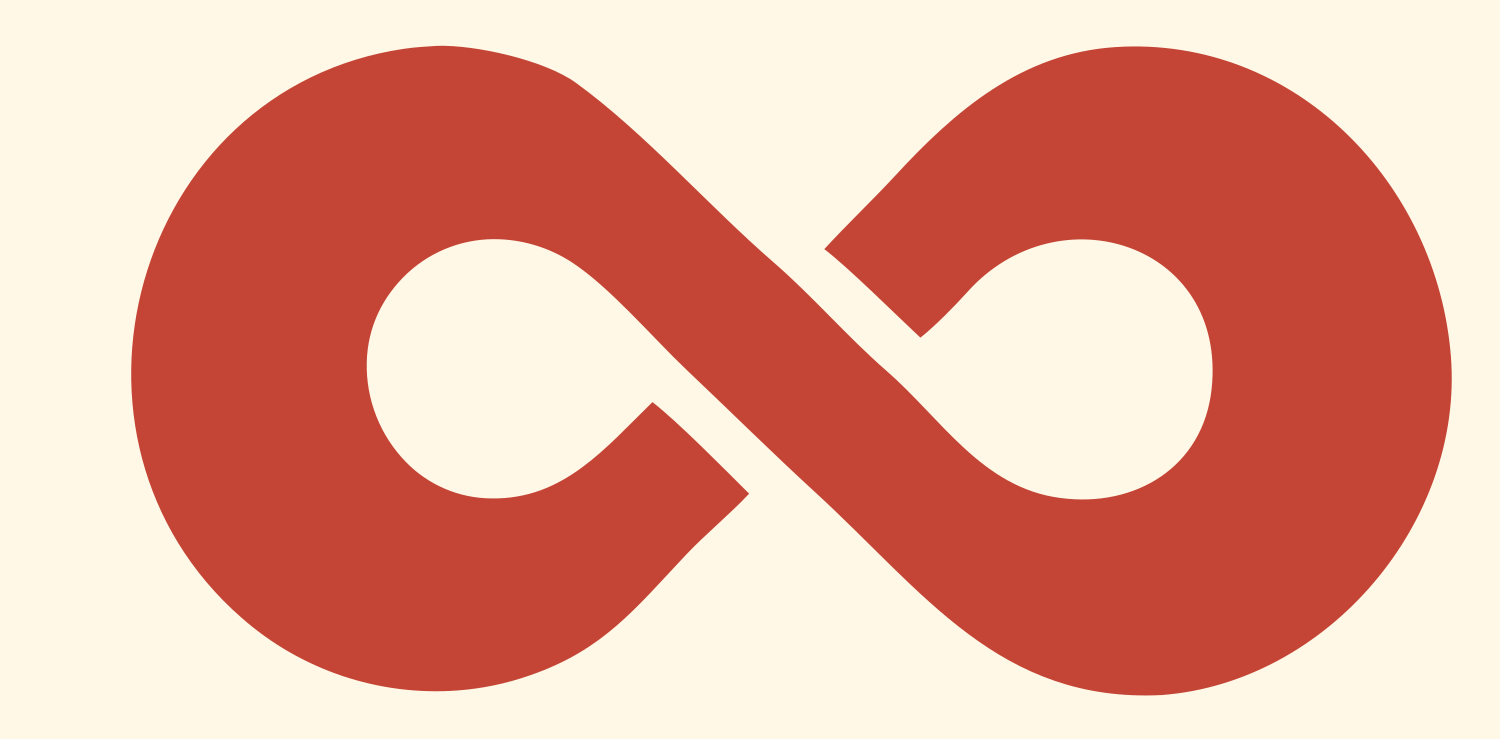 Solid Infinity Symbol Logo #fff8e7/#c44536