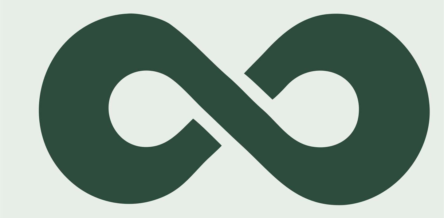 Solid Infinity Symbol Logo #e8efe9/#2d4a3e