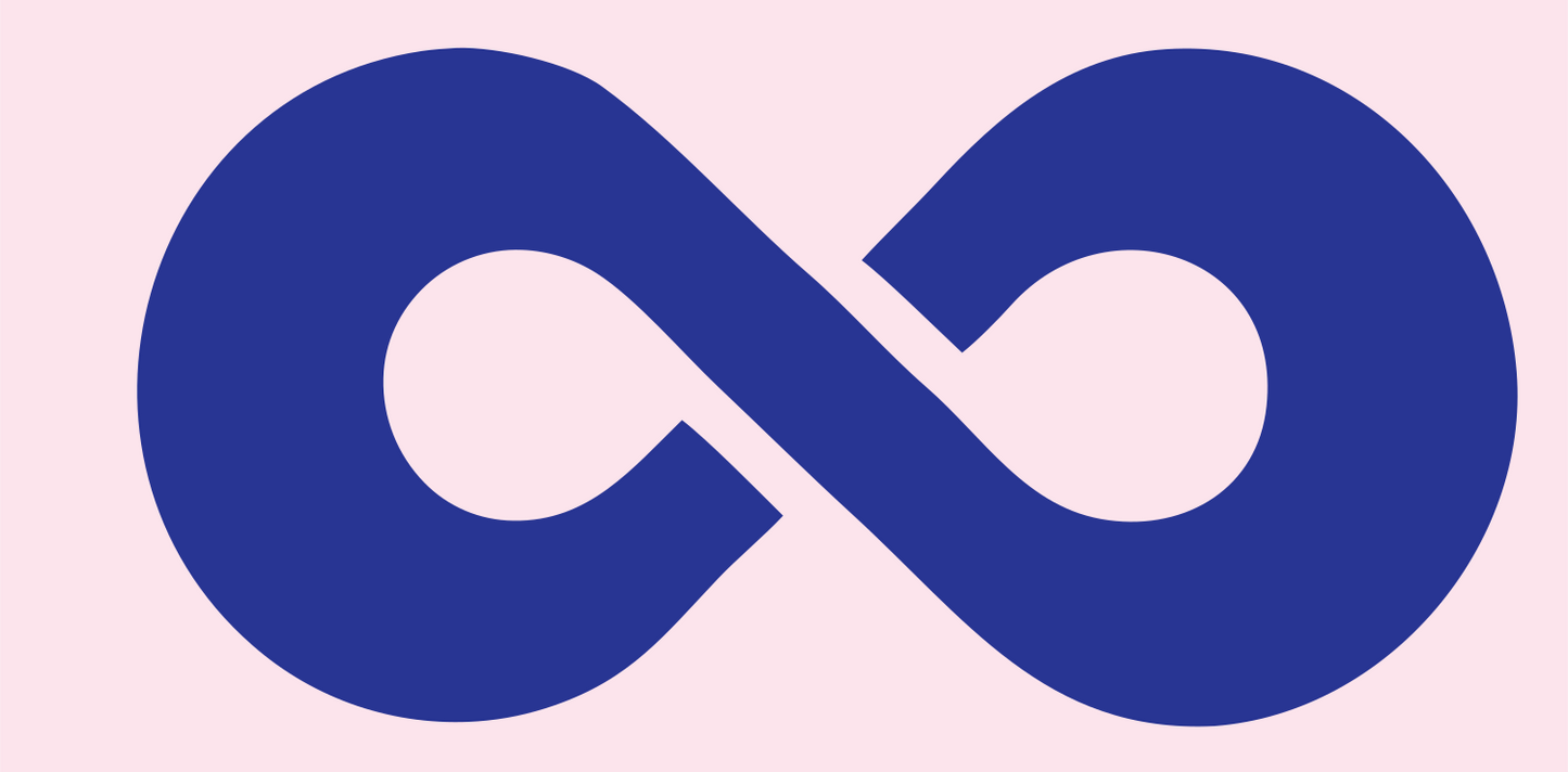 Solid Infinity Symbol Logo #fce4ec/#283593