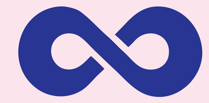 Solid Infinity Symbol Logo #fce4ec/#283593