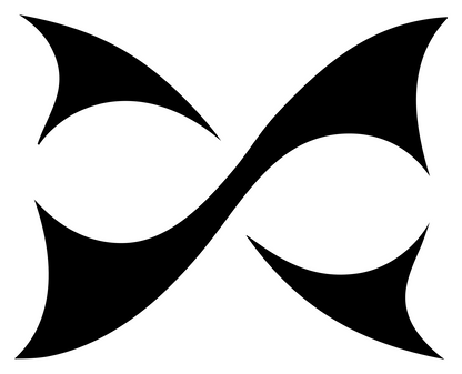 Winged Curve Infinity Logo #ffffff/#000000