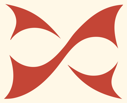 Winged Curve Infinity Logo #fff8e7/#c44536