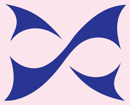 Winged Curve Infinity Logo #fce4ec/#283593