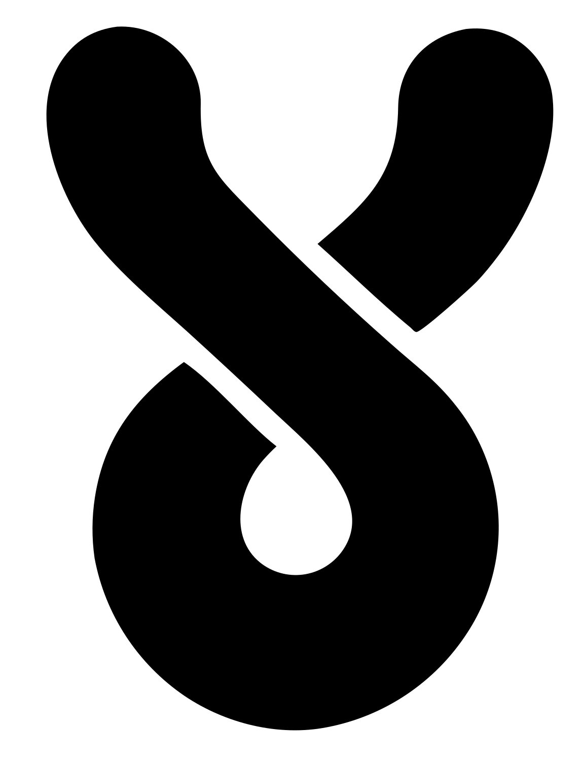 Twisted Ribbon Loop Logo #ffffff/#000000