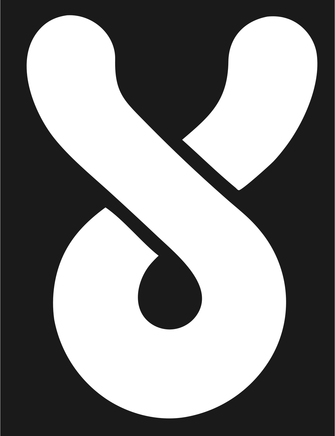 Twisted Ribbon Loop Logo #1a1a1a/#ffffff