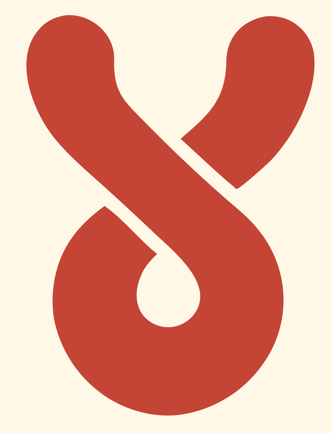 Twisted Ribbon Loop Logo #fff8e7/#c44536