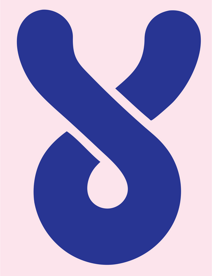 Twisted Ribbon Loop Logo #fce4ec/#283593
