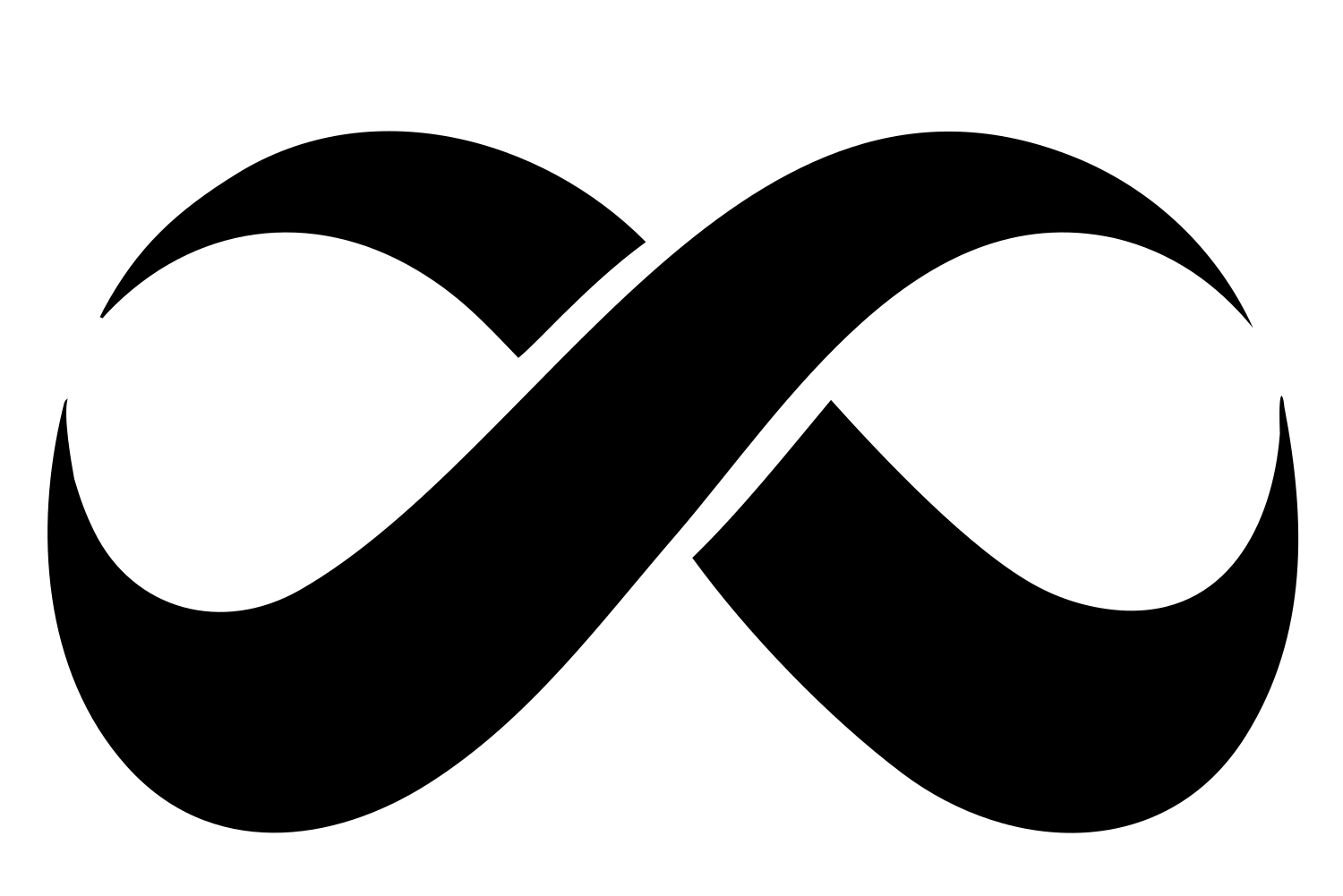 Lemniscate Cutout Infinity Logo #ffffff/#000000