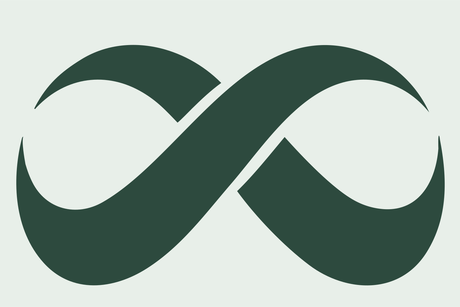 Lemniscate Cutout Infinity Logo #e8efe9/#2d4a3e