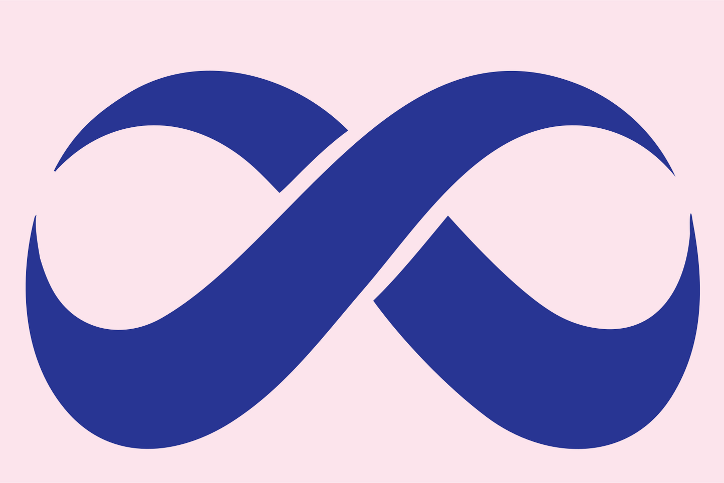 Lemniscate Cutout Infinity Logo #fce4ec/#283593