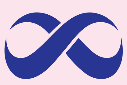 Lemniscate Cutout Infinity Logo #fce4ec/#283593