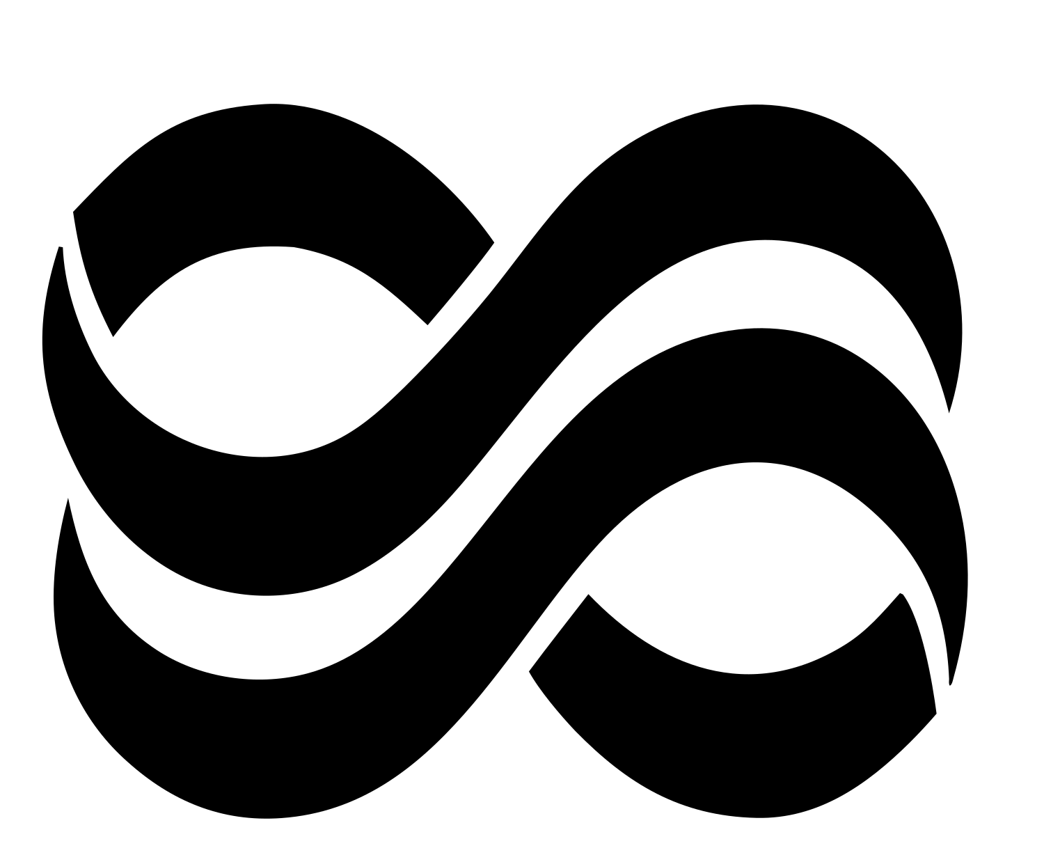 Layered Wave Infinity Logo #ffffff/#000000