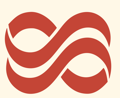 Layered Wave Infinity Logo #fff8e7/#c44536