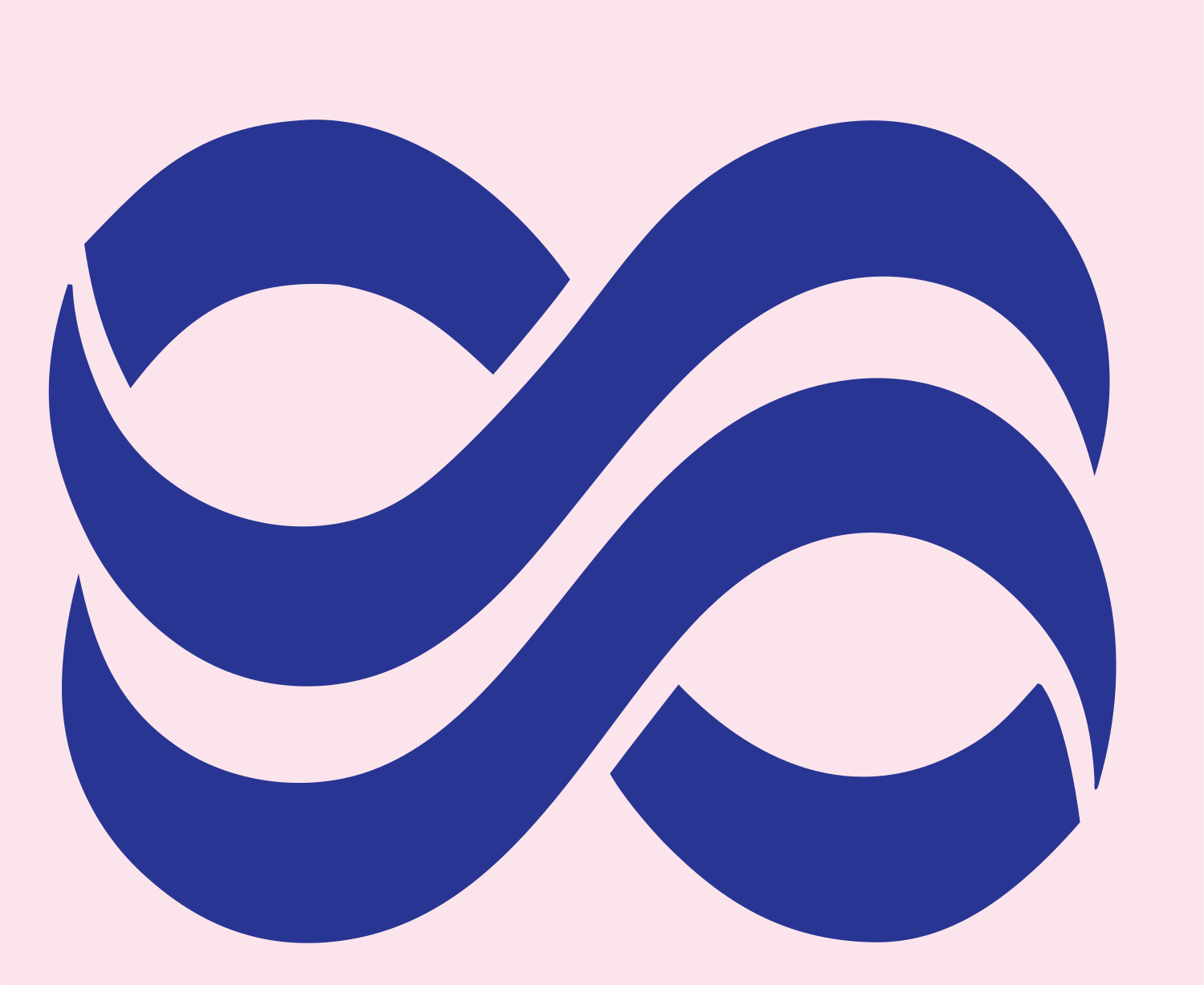 Layered Wave Infinity Logo #fce4ec/#283593
