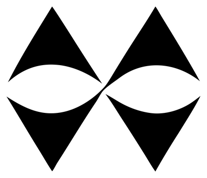Four Diamond Petal Logo #ffffff/#000000