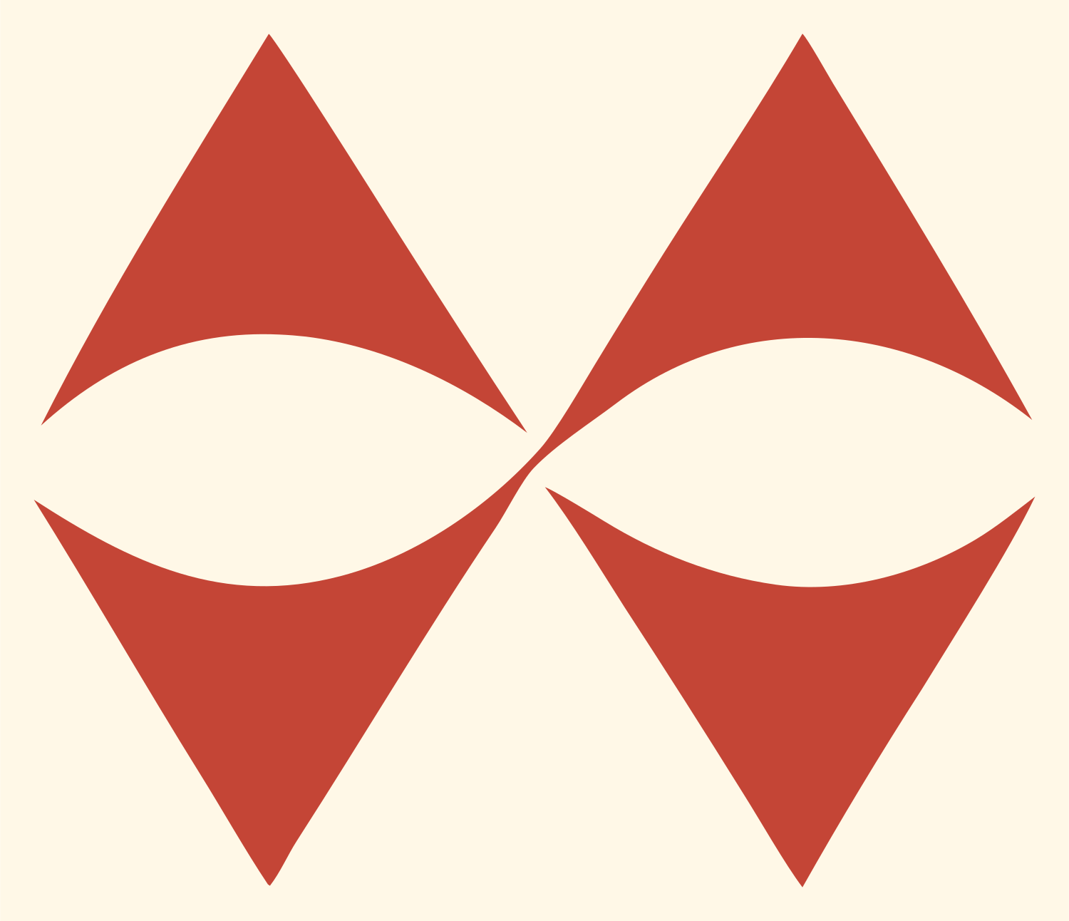 Four Diamond Petal Logo #fff8e7/#c44536