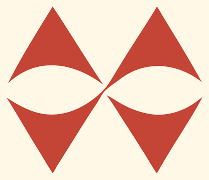 Four Diamond Petal Logo #fff8e7/#c44536