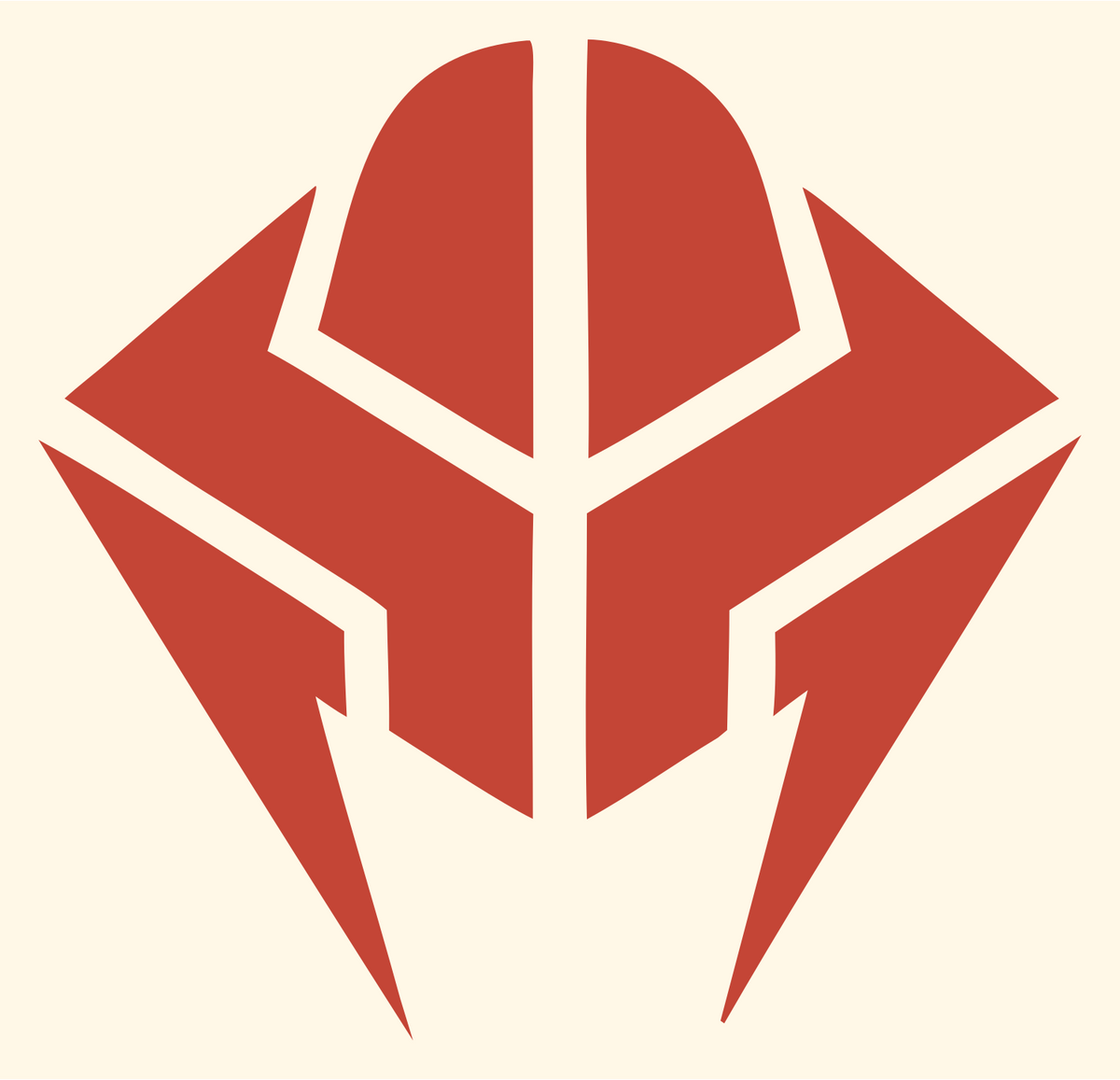 Spartan Helmet AI Logo #fff8e7/#c44536