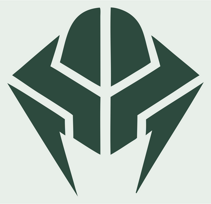 Spartan Helmet AI Logo #e8efe9/#2d4a3e