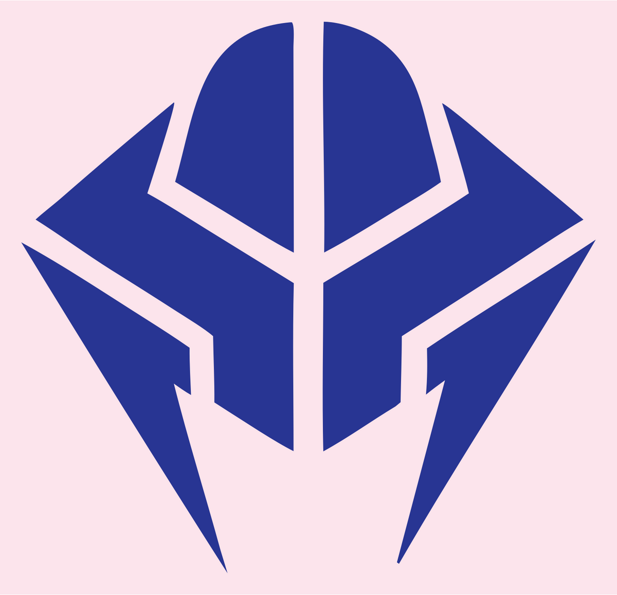 Spartan Helmet AI Logo #fce4ec/#283593